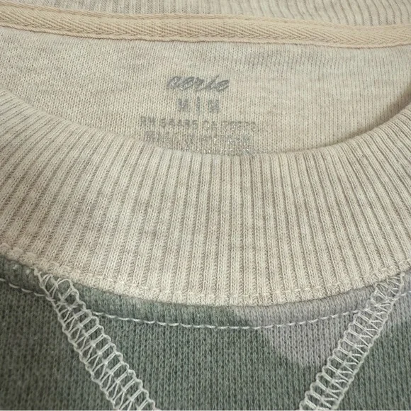 Aerie Good Vibes Oversized Green Camo Sweatshirt Split Hem Women’s Medium - Picture 2 of 12